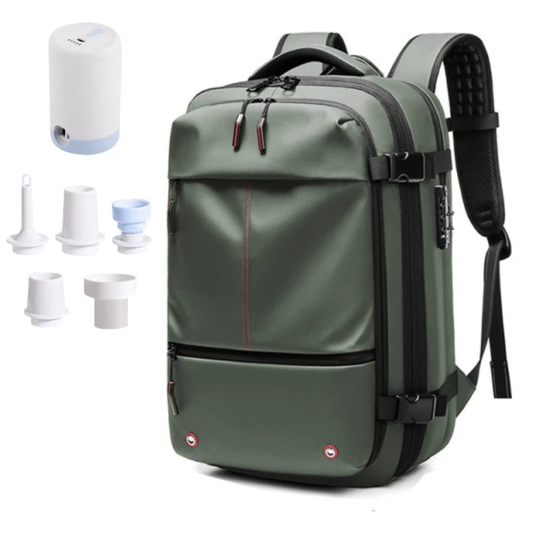 Men Travel Backpack Vacuum Compression 17 Inch Laptop Backpack Business Large Capacity School Backpack Expanded Hiking Backpack