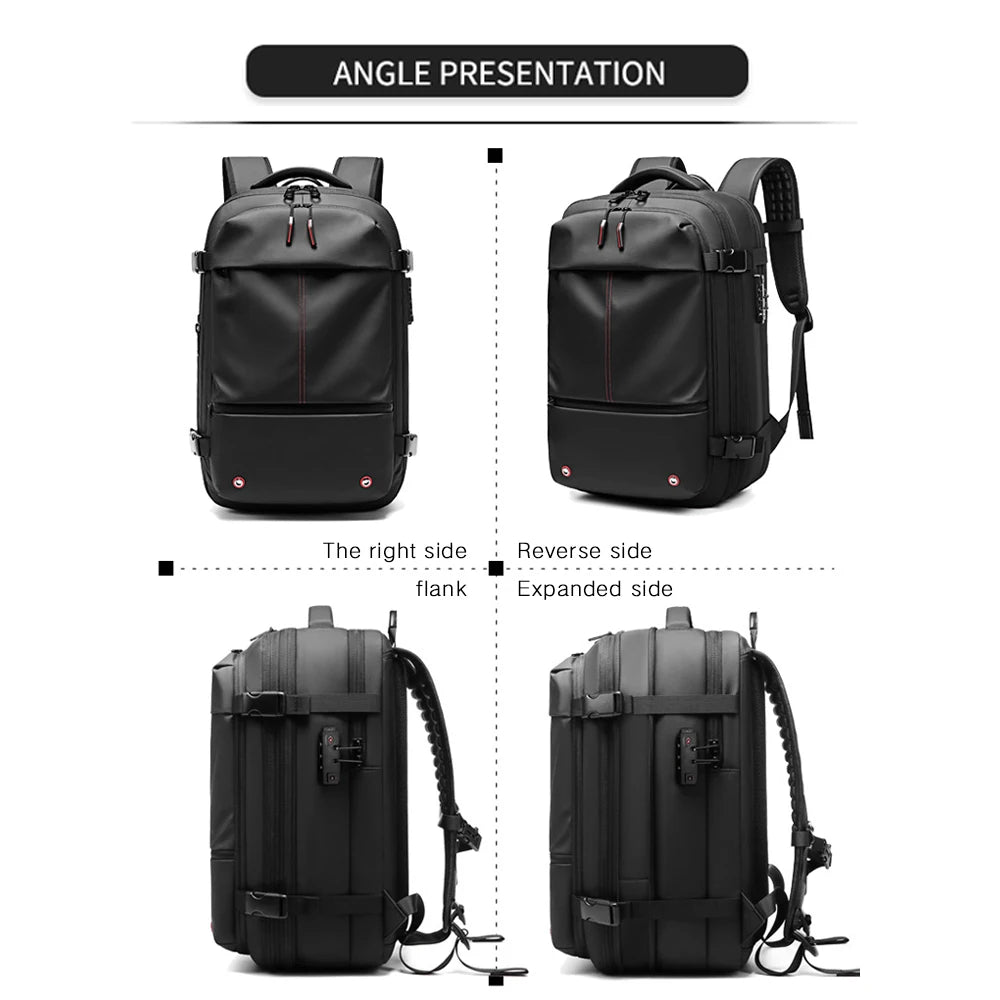 Men Travel Backpack Vacuum Compression 17 Inch Laptop Backpack Business Large Capacity School Backpack Expanded Hiking Backpack