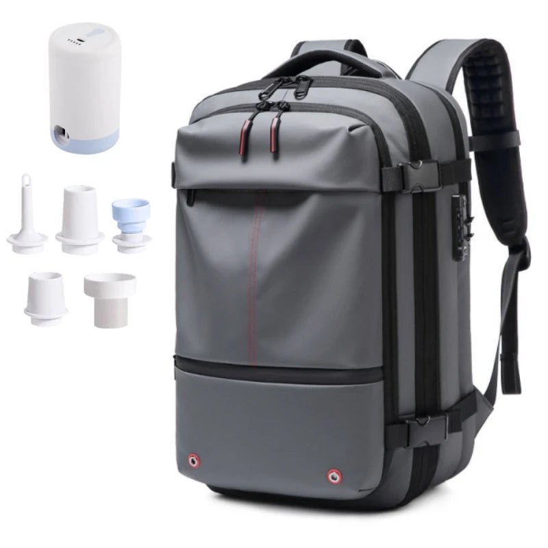 Men Travel Backpack Vacuum Compression 17 Inch Laptop Backpack Business Large Capacity School Backpack Expanded Hiking Backpack